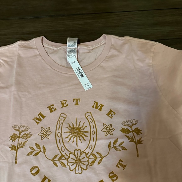 New! XL Victoria Secrets Pink Meet Me Out West Tee - Picture 3 of 4